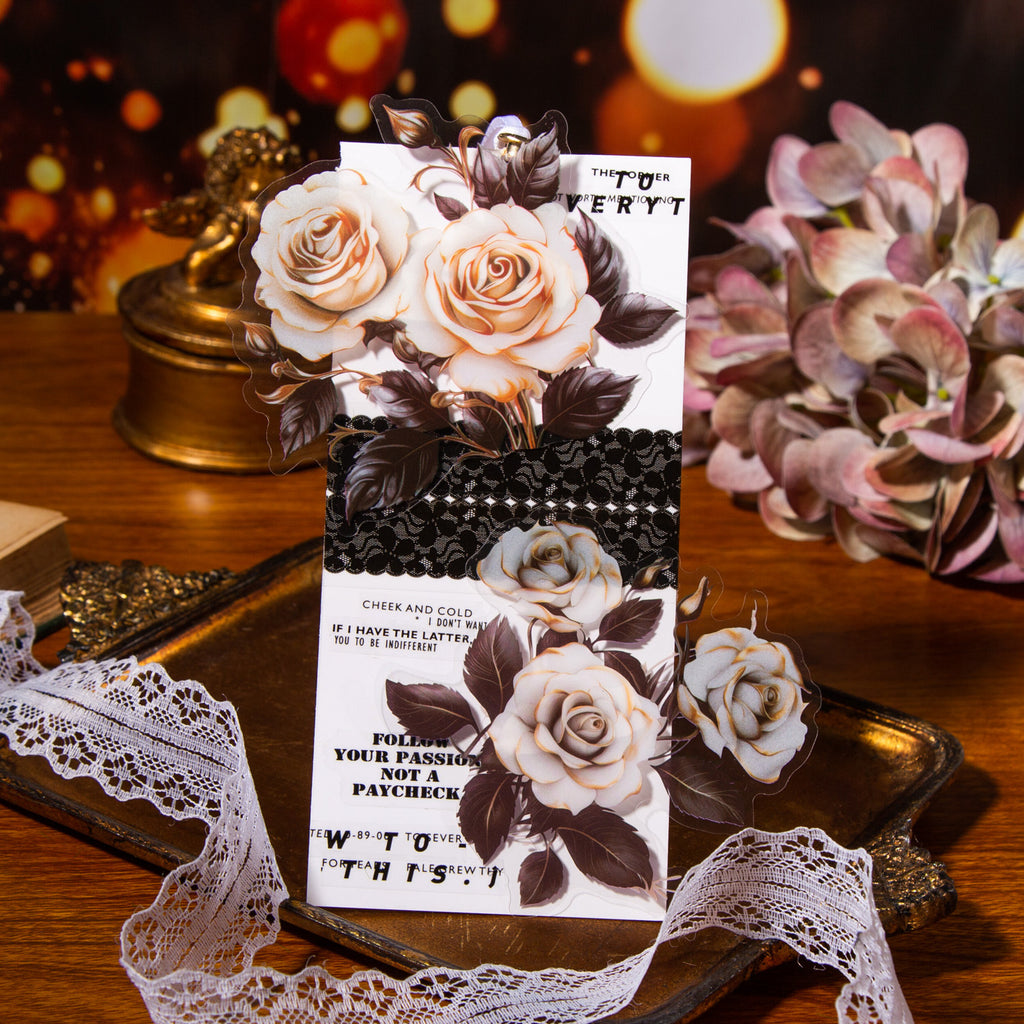 10 Pcs Vintage Rose Stickers FYMG
