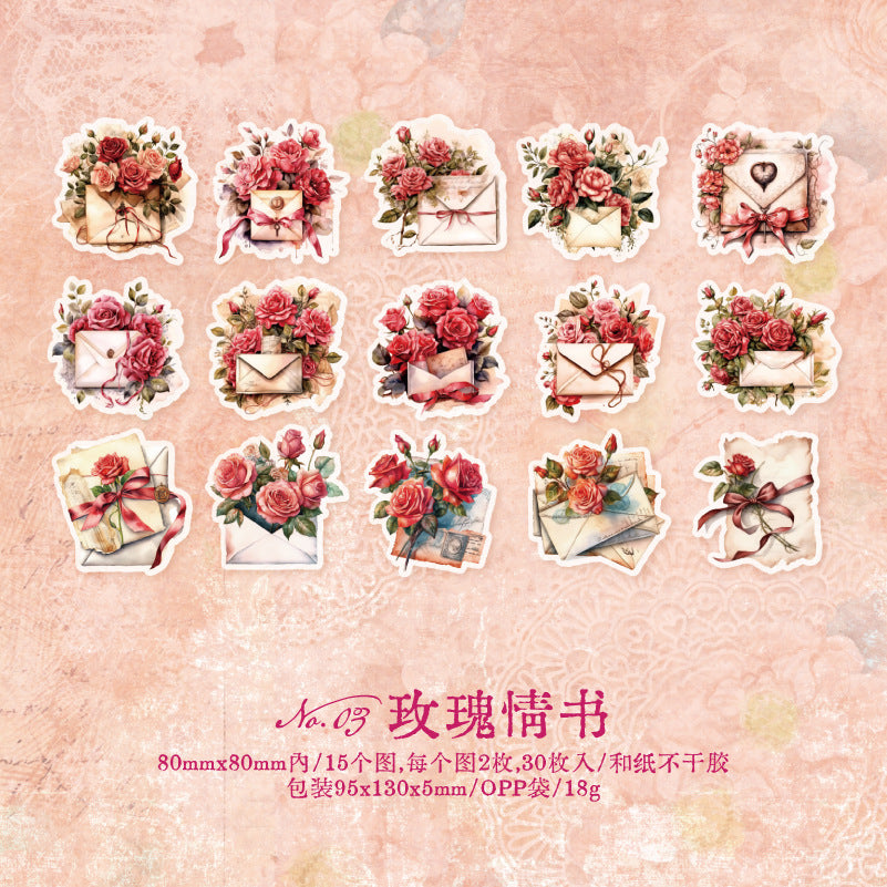 30Pcs Vinage Scrapbook Paper SXMMSG