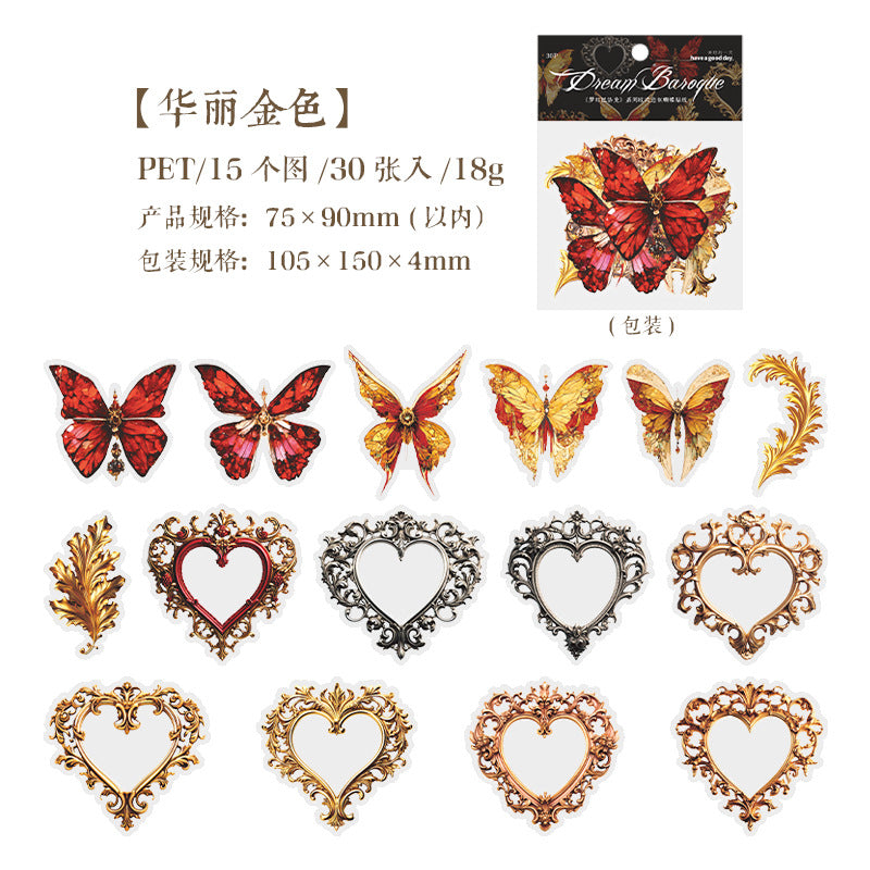 30pcs Vintage Frame Stickers MHBLK
