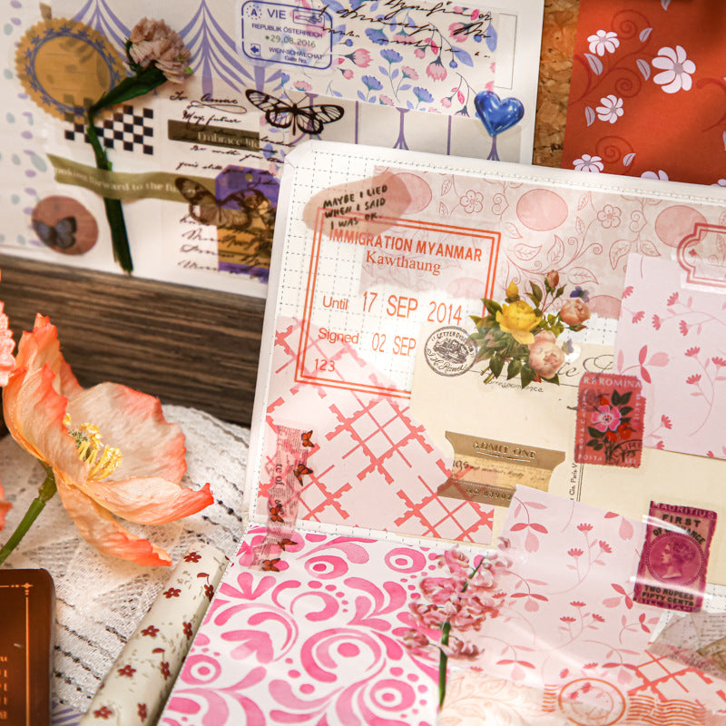 50PCS Floral Scrapbook Paper MDSG