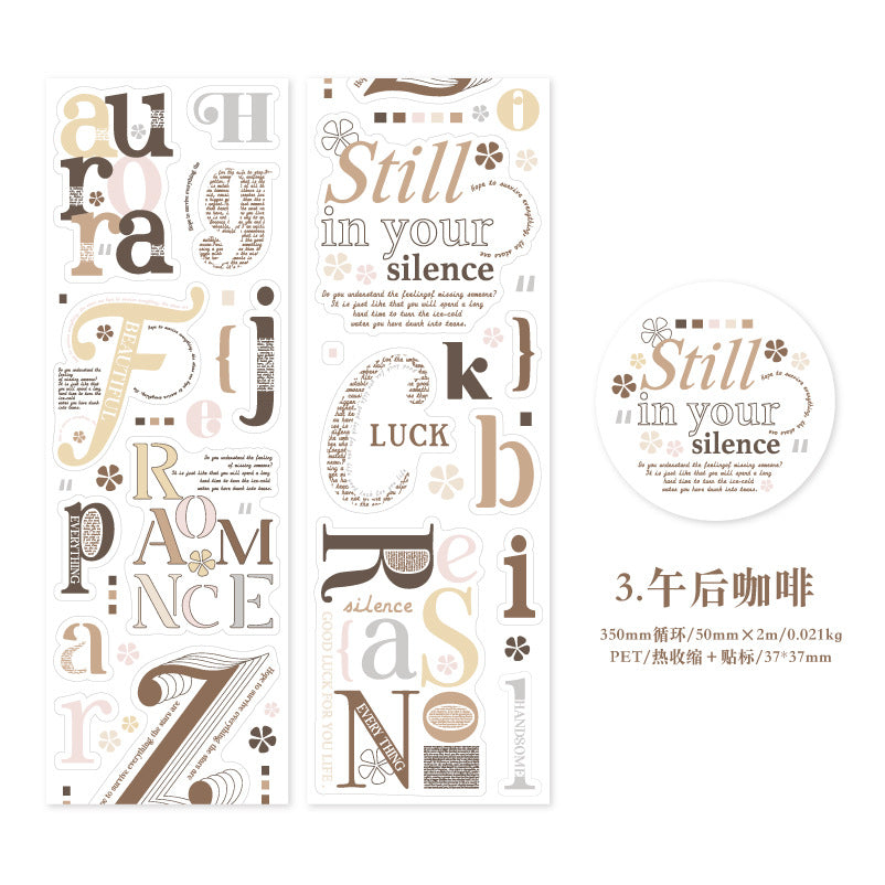 1 Rolls Words PET Tape WZDB