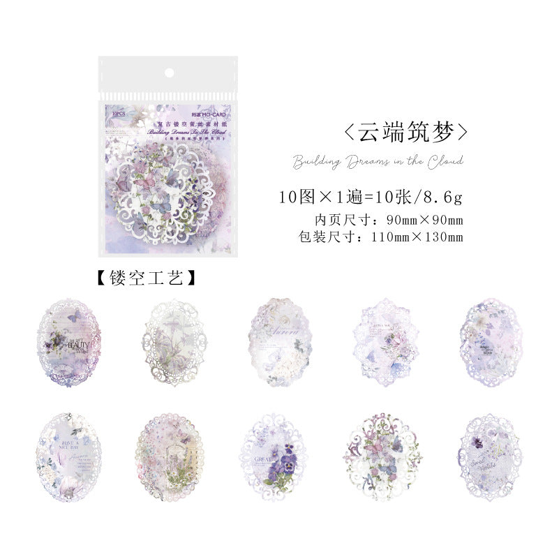 10Pcs Lace Cutout Paper WDLYMM