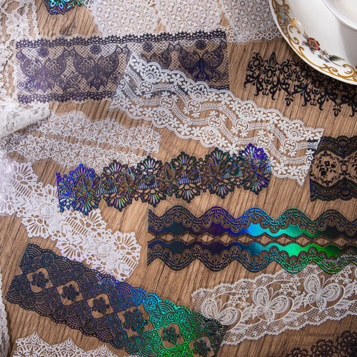 10pcs PET Lace Stickers QSHL