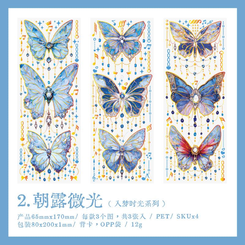 3pcs Butterfly PET Stickers RMSG