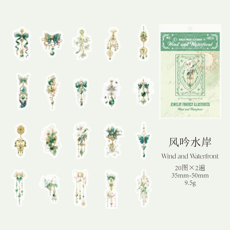 40pcs PET Jewellery Stickers ZBHXT