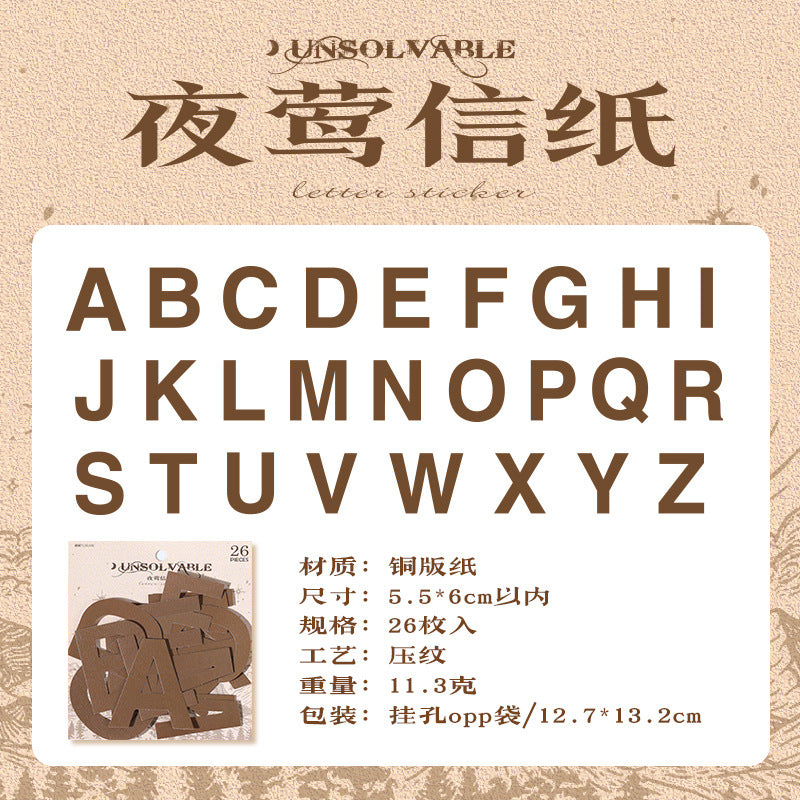 26pcs Letter Sickers WJLM