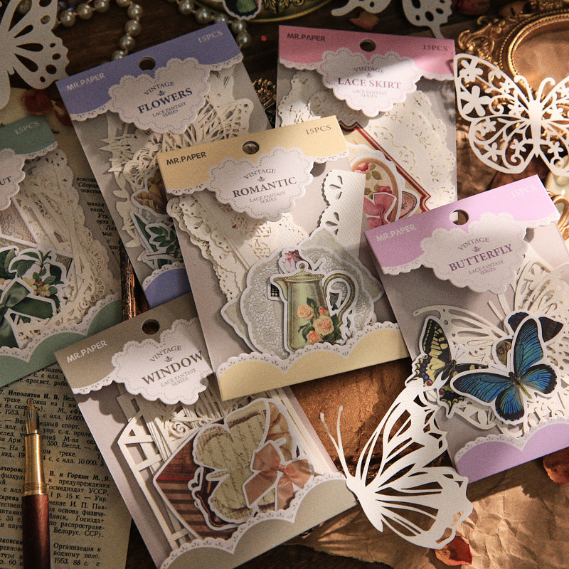 Cut Out Lace Paper and Stickers LSHXQ