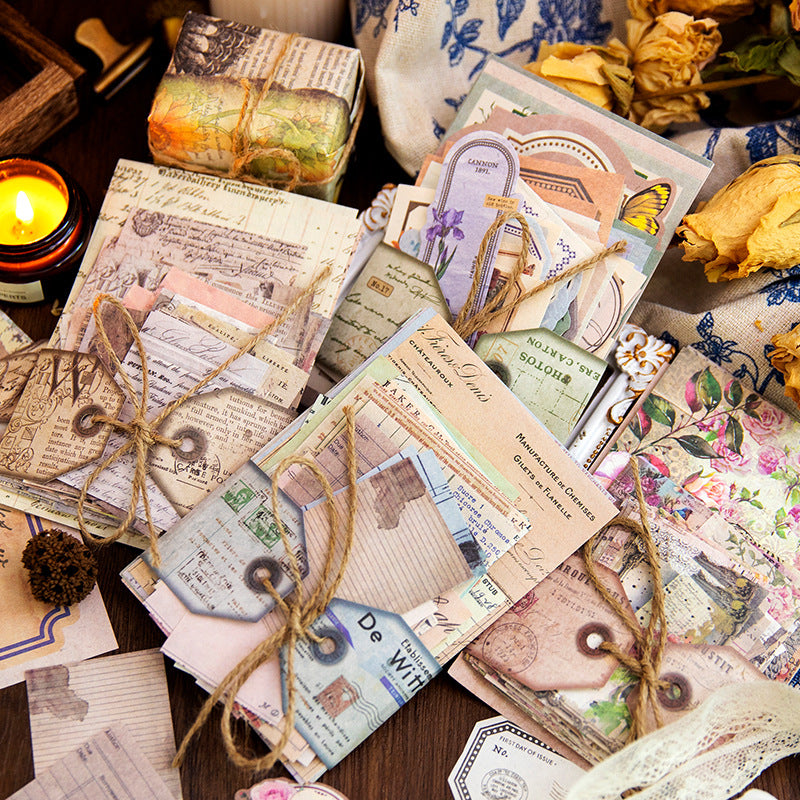 100pcs Vitnage Scrapbook Paper Pack JGNDX