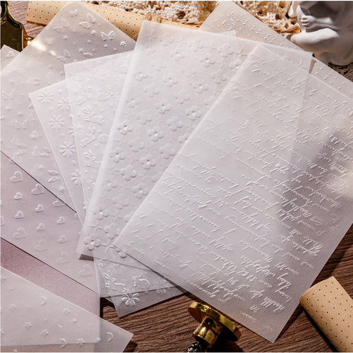 10pcs Emobossed Journal Paper WGXL