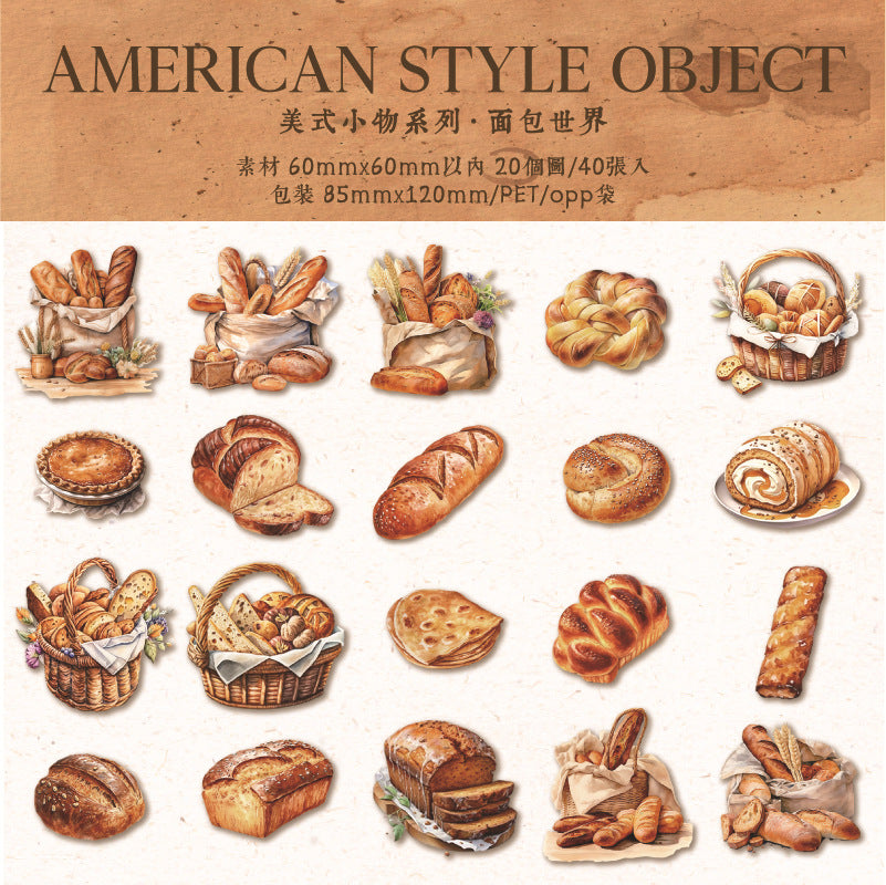 40pcs PET Bread Stickers MSXW