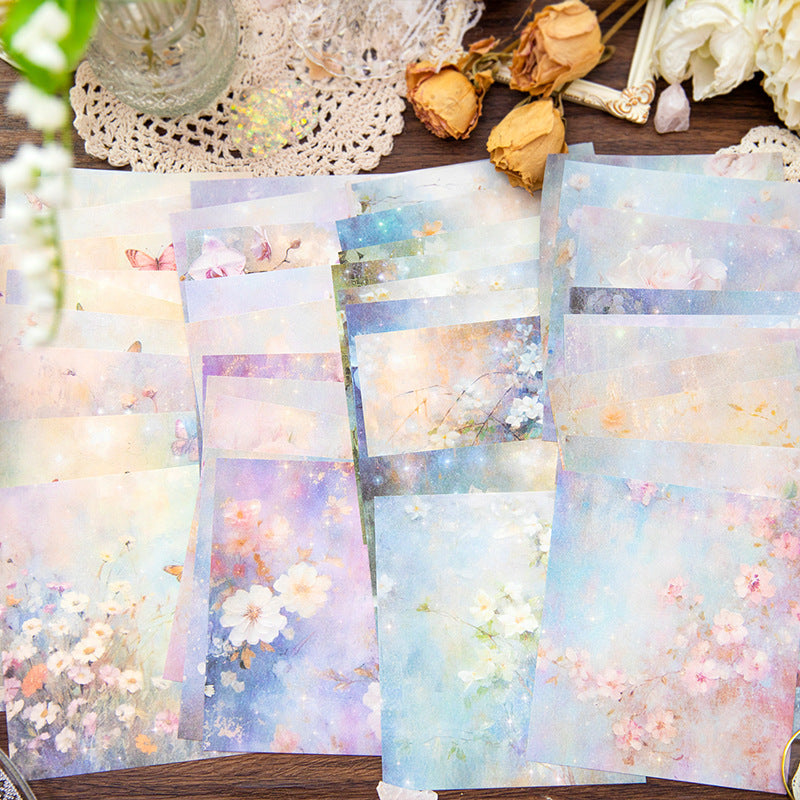 50pcs Floral Scrapbook Paper BYHW