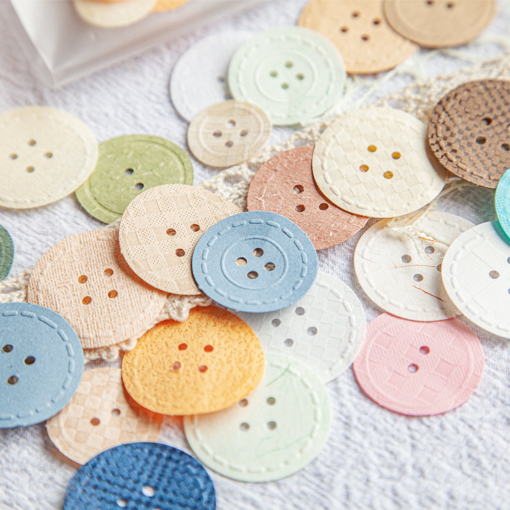 64 Pcs Button Style Scrapbook Supplies NKSJ