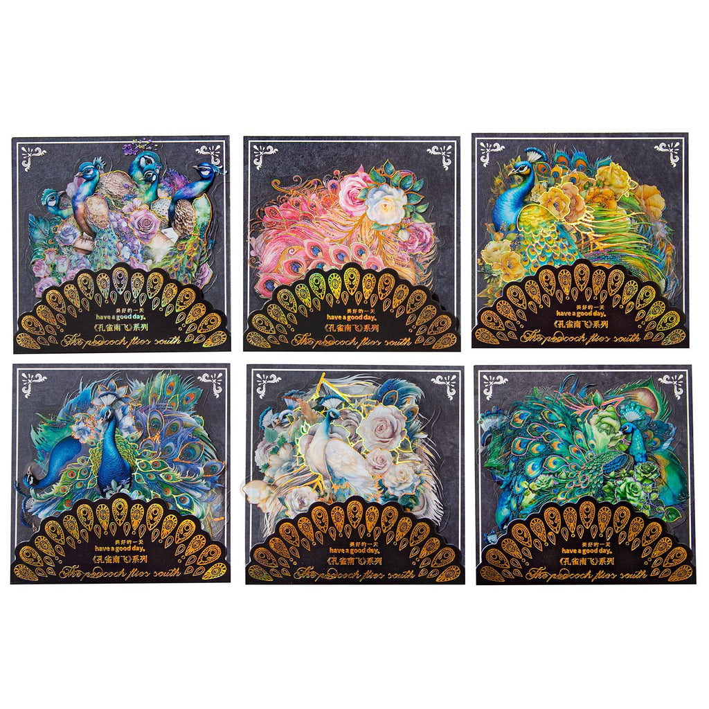 10pcs PET Peacock Stickers KQNF