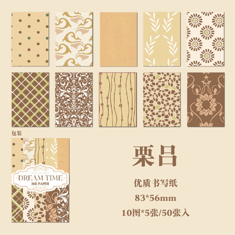 50PCS Floral Scrapbook Paper MDSG