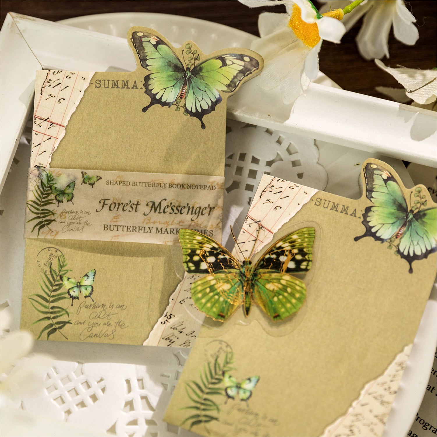 50 Pcs Vintage Butterfly Scrapbook Paper HDYJ