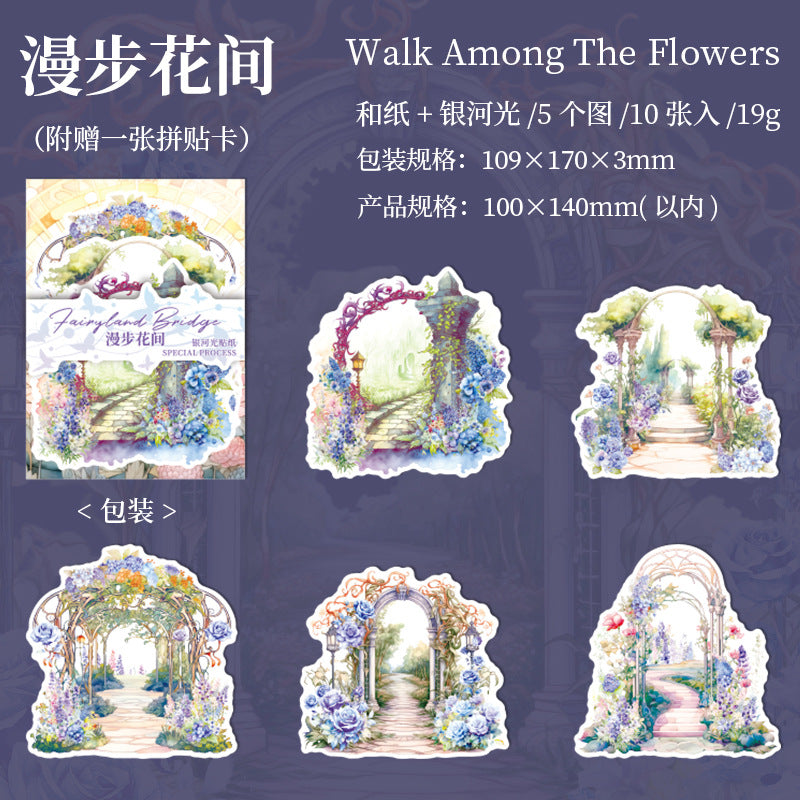 10Pcs Bridge Washi Stickers XJZQ