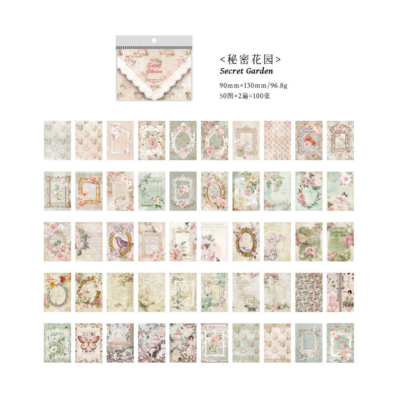 100 Sheets Vintage Scrapbook Paper SNHJ