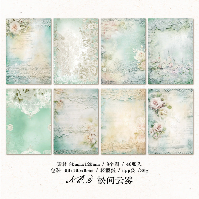 40pcs Vintage Scrapbook Paper CSJX