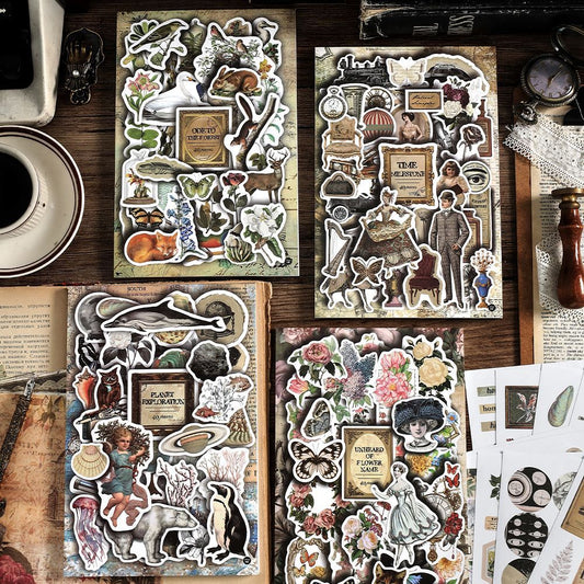 40 Pcs Junk Journal Paper and Stickers Book YWXX
