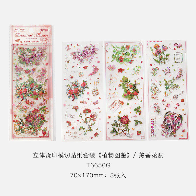 3 shets PET Plant Stickers ZWTJ