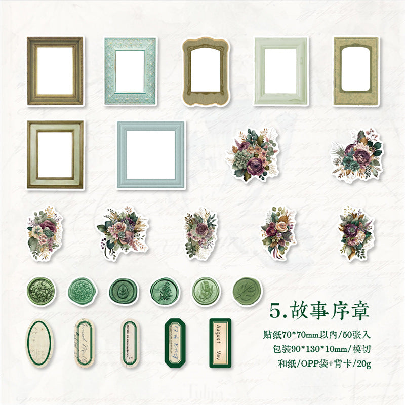 50pcs Vintage Stickers HXSY