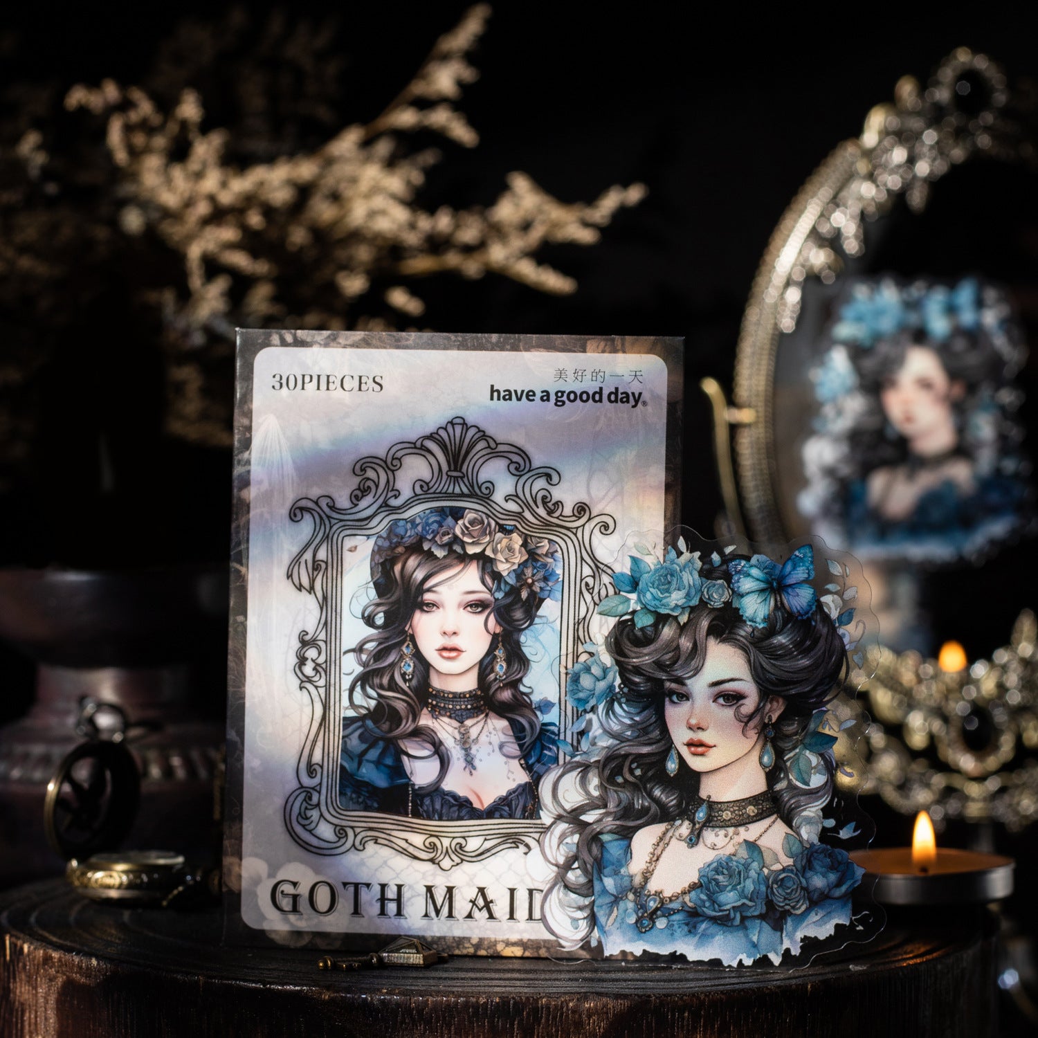 30 Pcs Gothic Girl PET Stickers GTSN