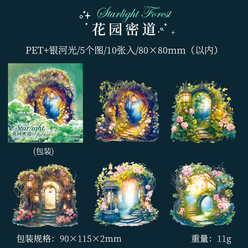 10 Pcs Forest PET Stickers XGSL