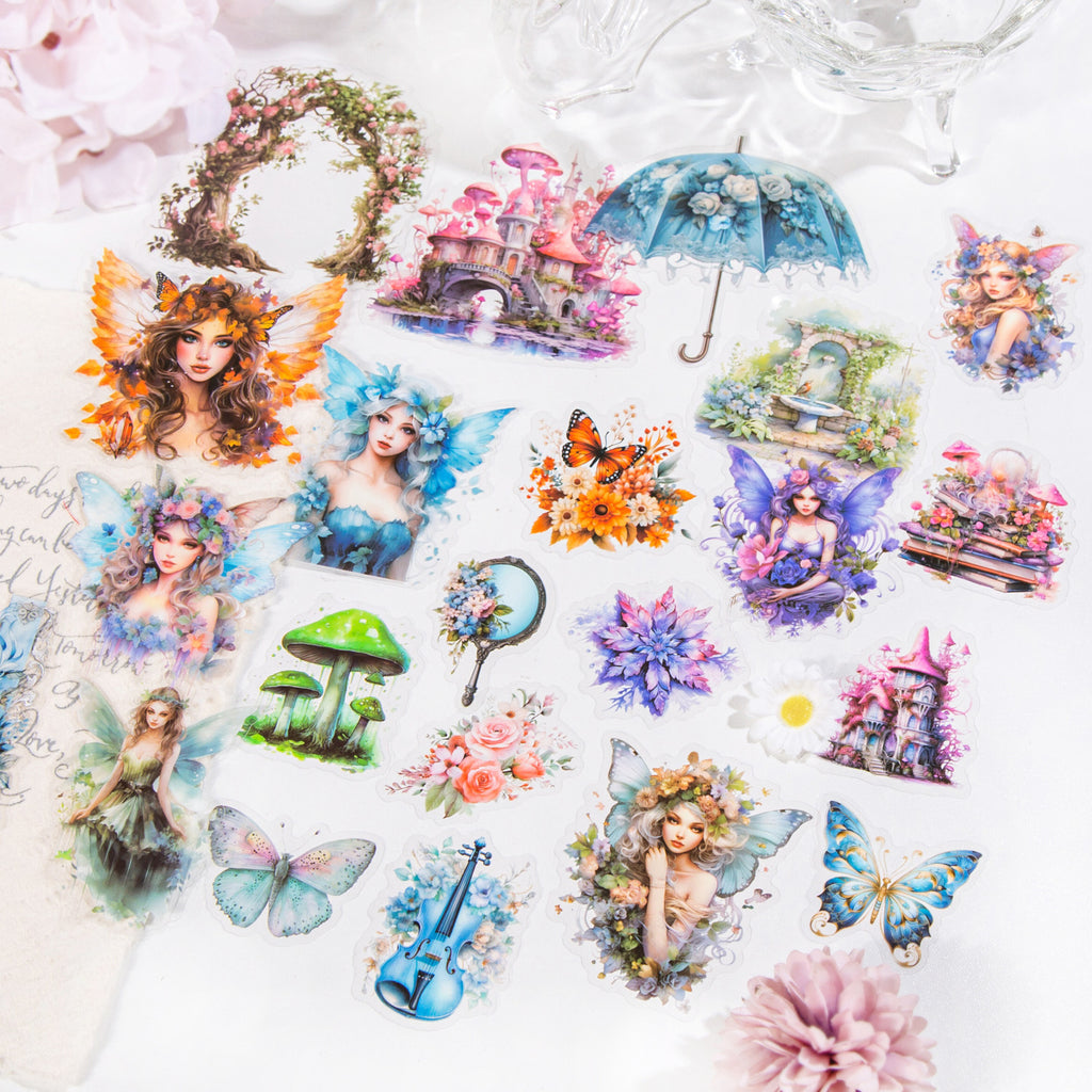 30 Pcs Flowers Fairy PET Stickers HYSZ