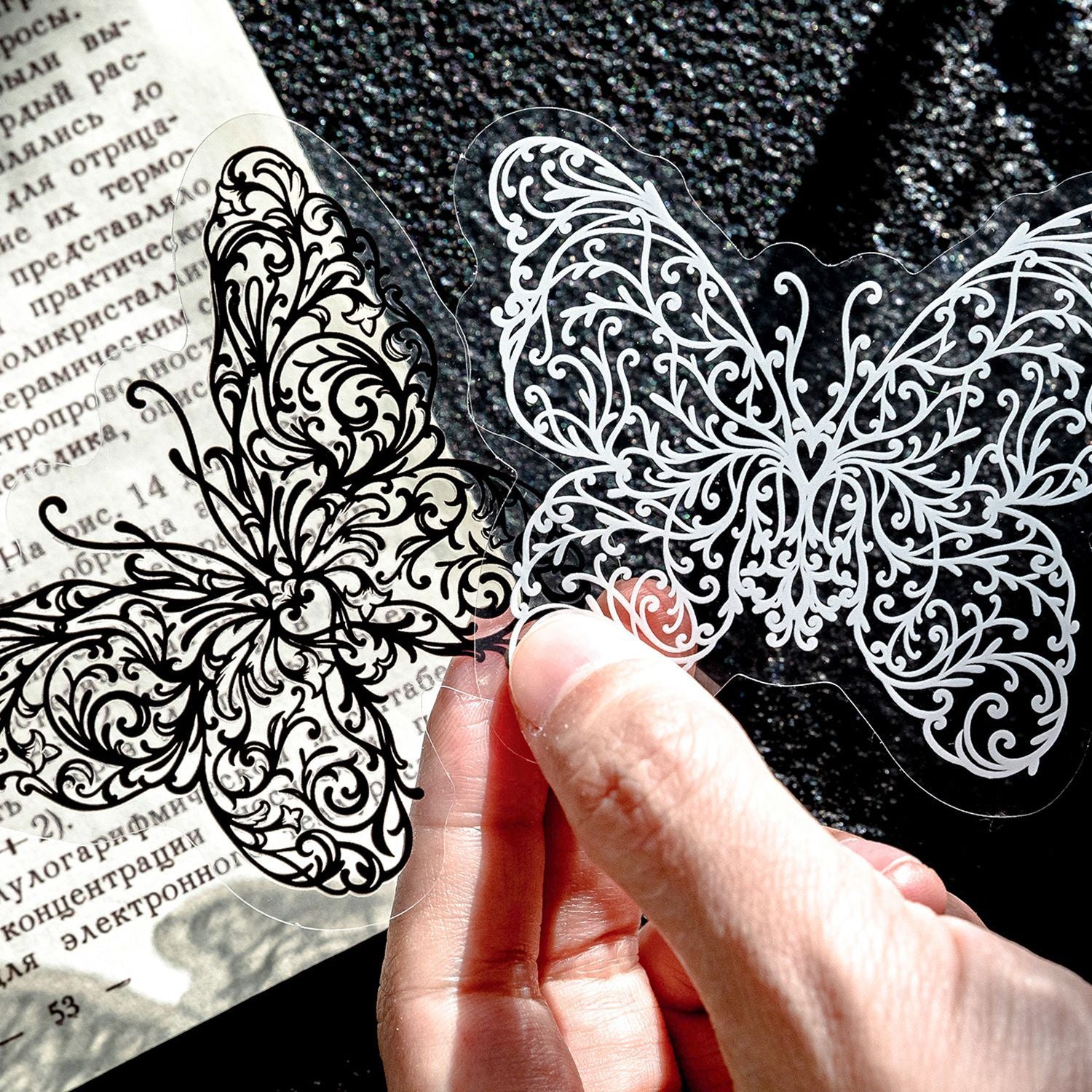 10pcs PET Butterfly Lace Stickers HDLS