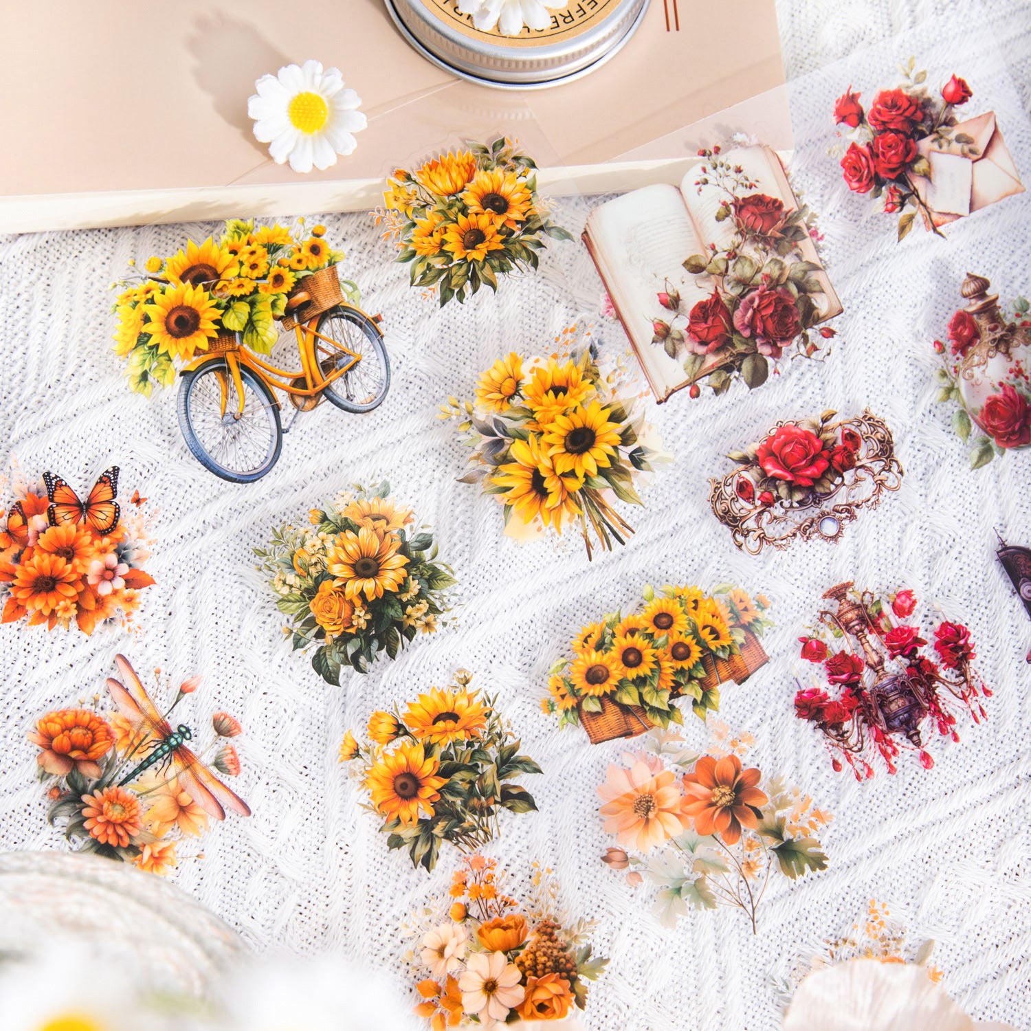 20 sheets PET Flower Stickers SFDHY