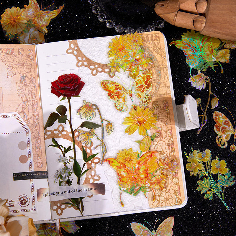20pcs PET Flower and Butterfly Stickers XCDH