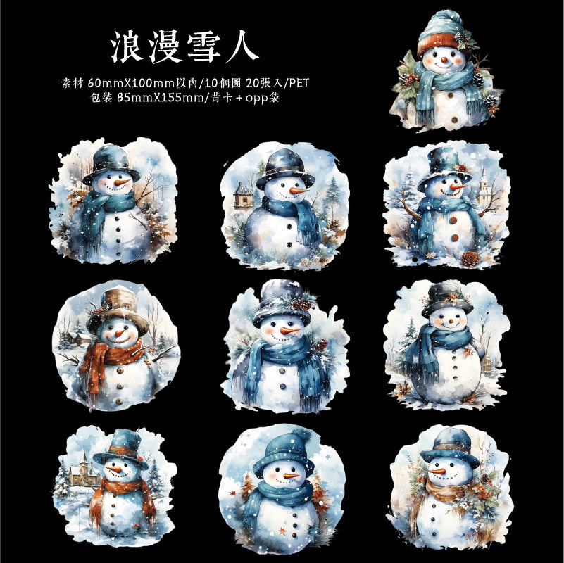 20Pcs Snow Theme PET Stickers LMDY