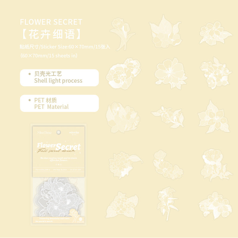 10pcs White Ink PET Stickers MGMY