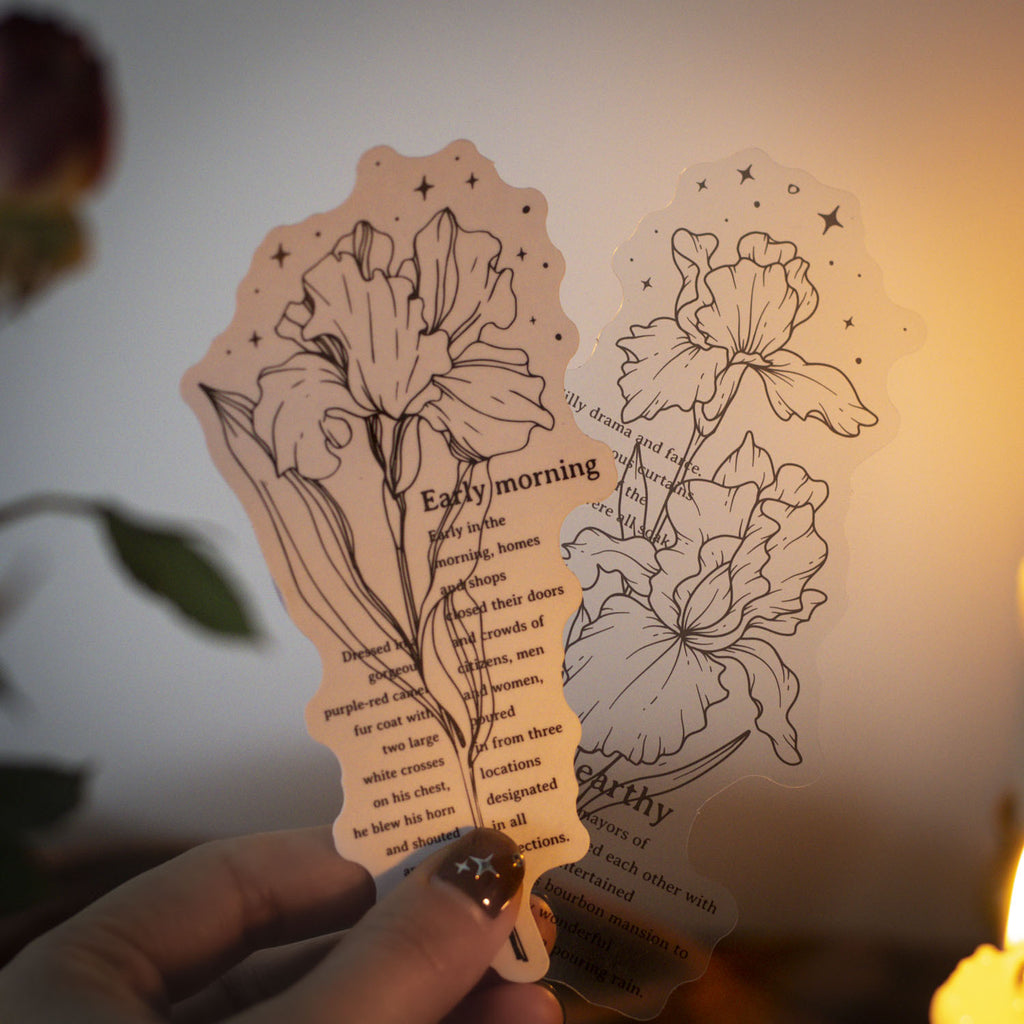 50 Pcs Black and White Flower Stickers YZHH