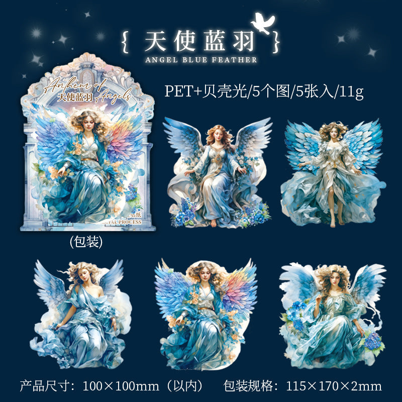5 Pcs PET Angel Stickers TSSG