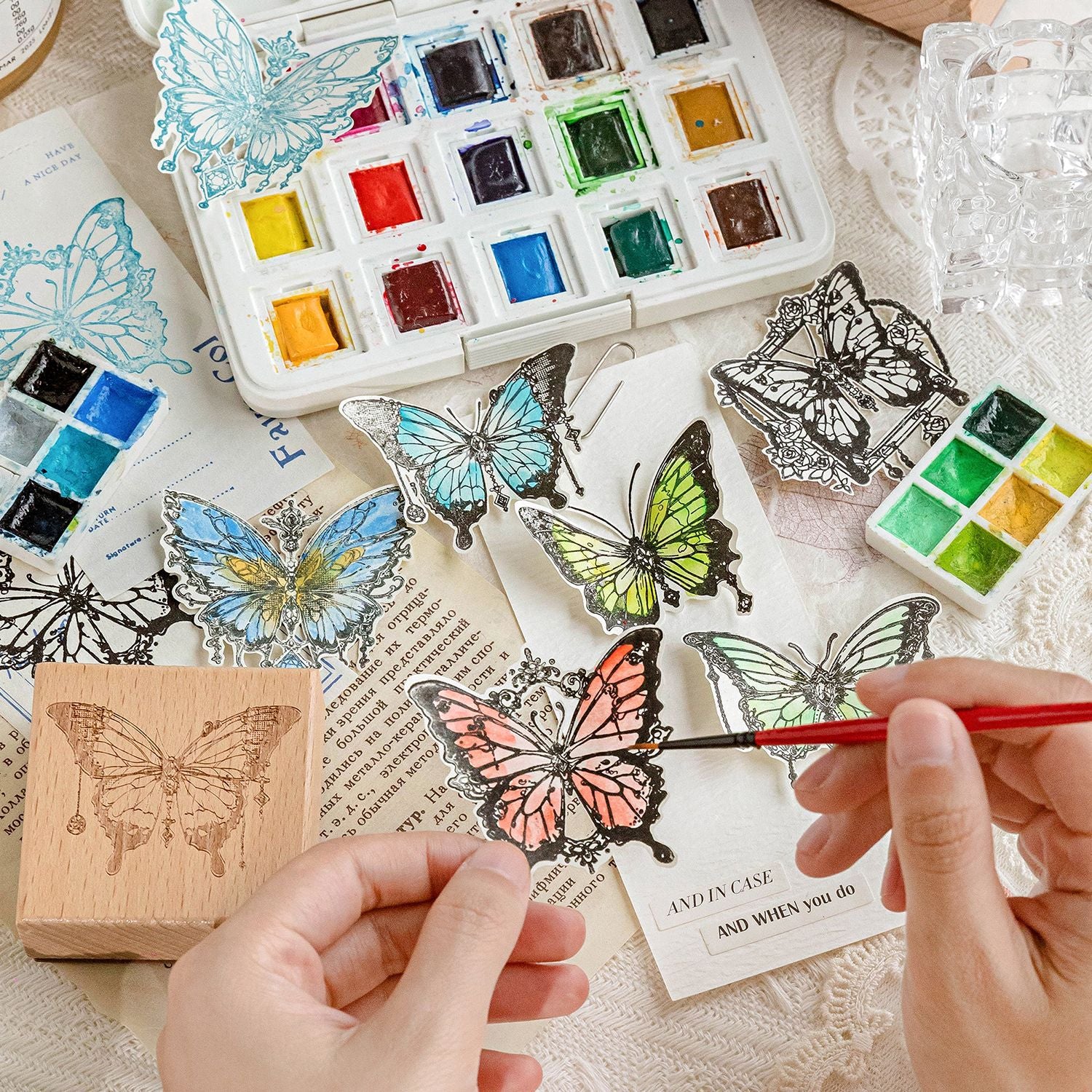 1 Pc Butterfly Wood Stamp WJDP