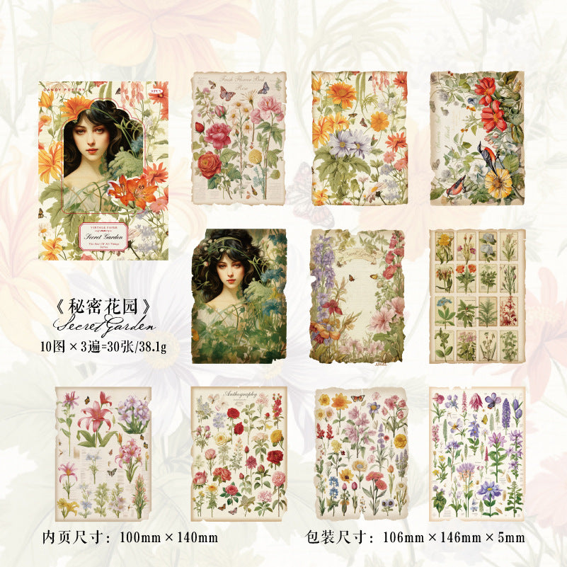 30 Pcs Vintage Scrapbook Paper WWYL