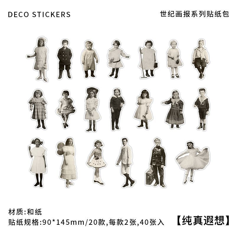 20 Pcs European Characters Stickers SJHB