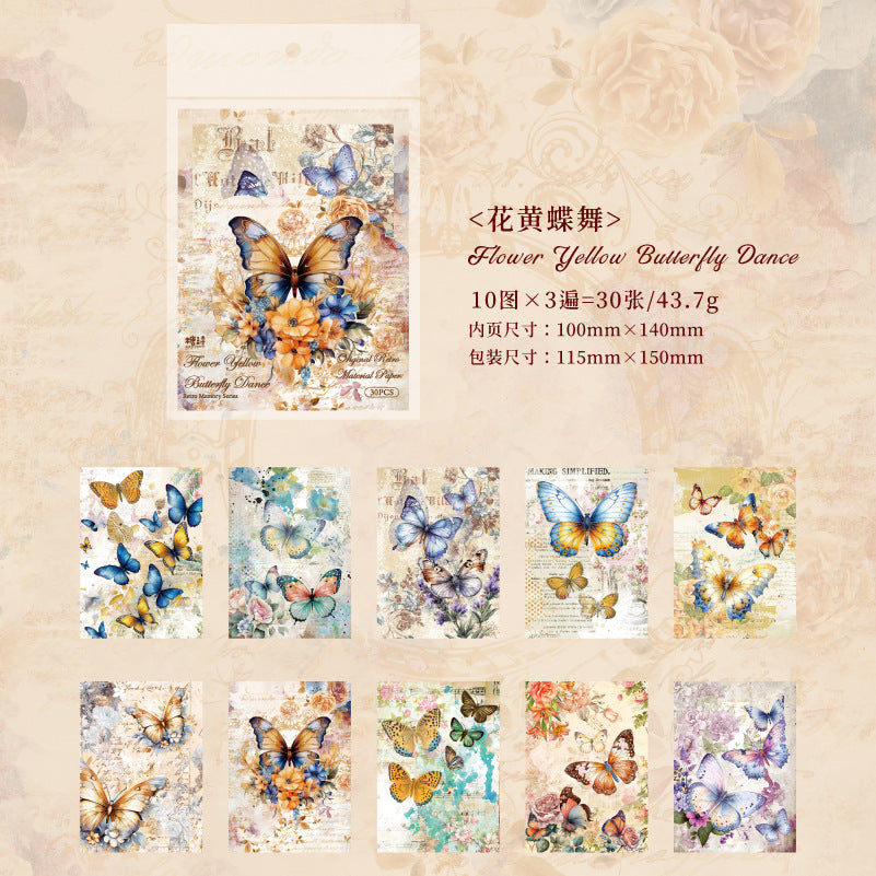30Pcs Vintage Scrapbook Paper FGJY