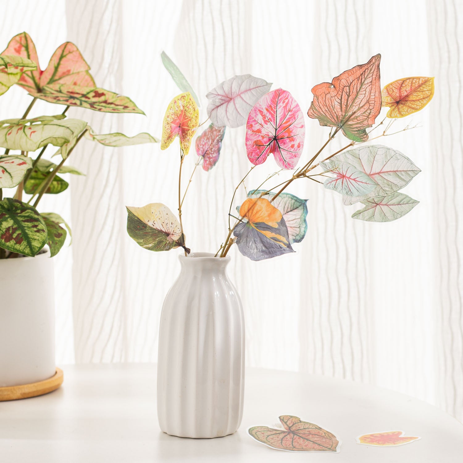 30pcs PET Leaf Stickers FZSY