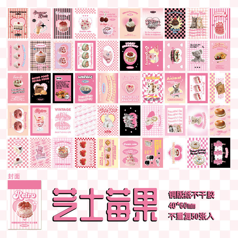 50PCS Dessert Stickers Book NNFM