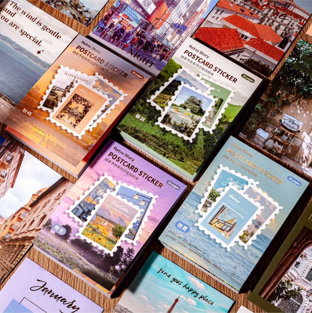 30 Sheets Landscape Stickers Book SJYN
