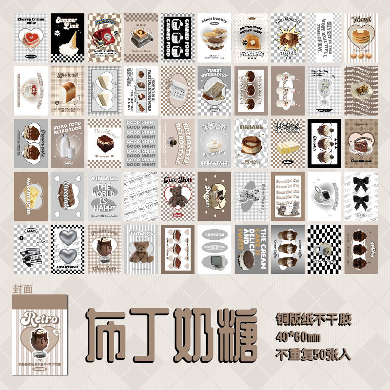50PCS Dessert Stickers Book NNFM