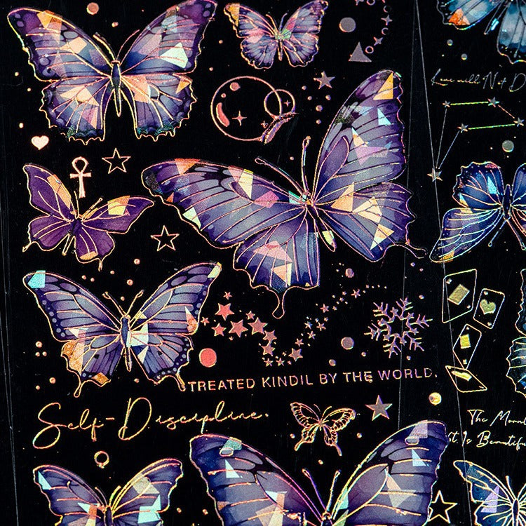 2 Pcs Butterfly PET Stickers DMQY