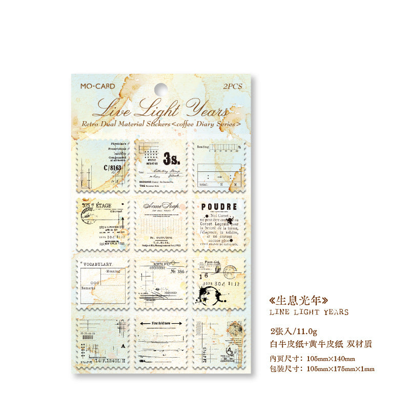 2 Pcs Vintage Junk Journal Stickers KFRJ