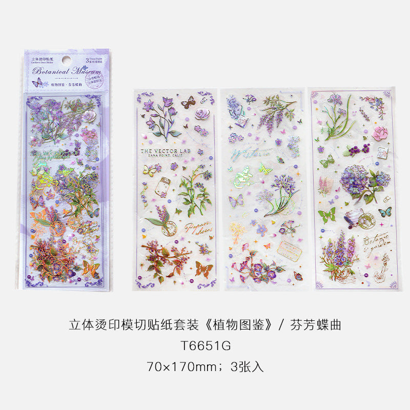 3 shets PET Plant Stickers ZWTJ