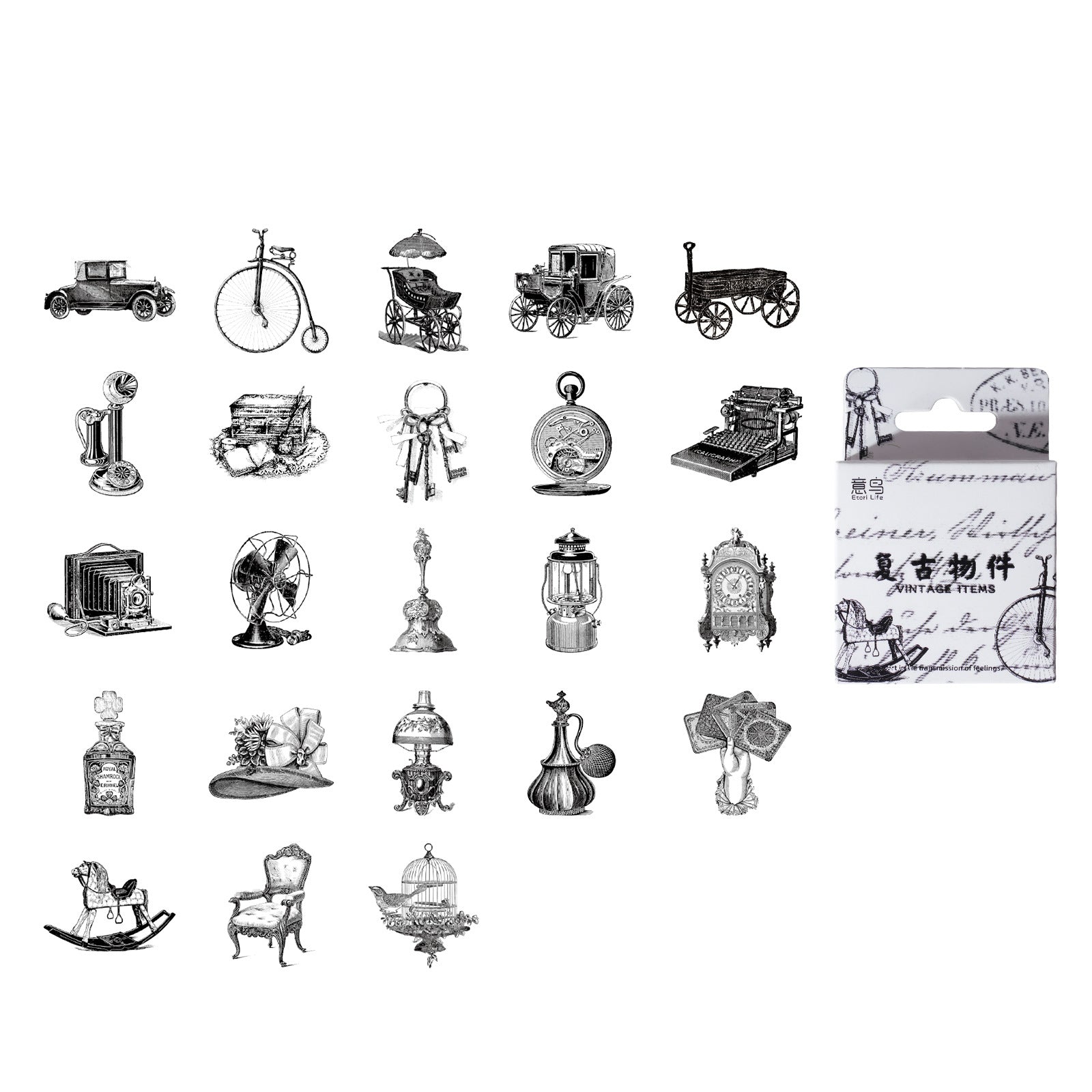 46pcs Old Time Stickers FGWJ