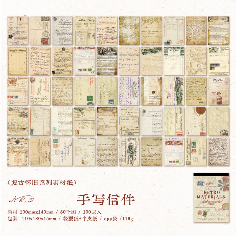 100 sheet Vintage Scrapbook Paper FGHJ