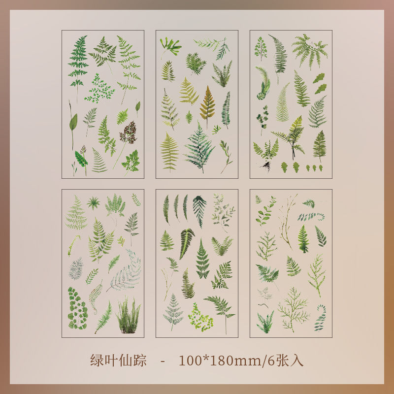 Flonz large stickers 24 pcs (2.5x3.5 each) iris lillies vintage  botannical books illustrations by