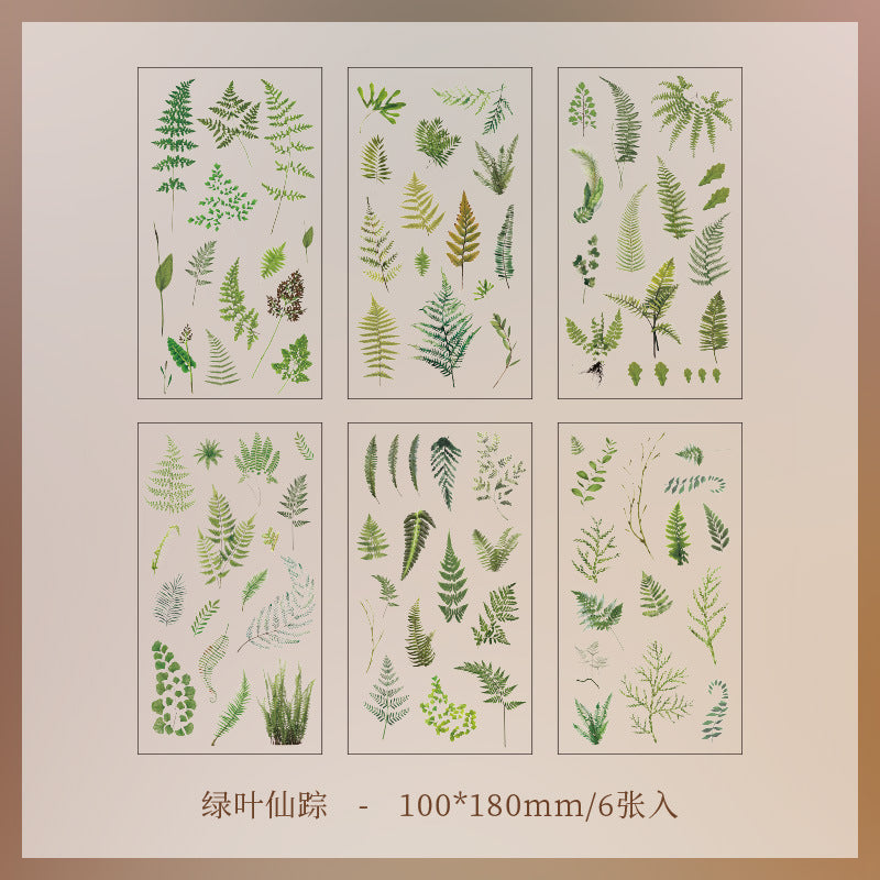 6 Sheets Plant Stickers ZRCS